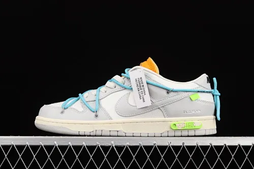 All Categories Nk SB Dunk Series Nk SB Dunk Low Low-top sneakers Cost-effective version OF x Nk Dunk Low "04 of 50" OW White Gray Casual Sports Skateboard Shoes DM1602-115